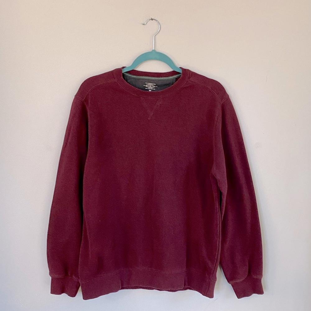 G.H. Bass & Co. Men’s Crewneck Pullover Cotton Blend Burgundy Sweater Size M